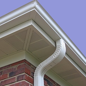 Gutter, Downspout, Soffit and Fascia Coverup with Brick